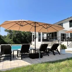 PHI VILLA 15ft 11-Color Double-Sided Patio Extra Large Twin Umbrella -Phi Villa 5 22469413 ff63 49f1 91a9 ea49c3136c80