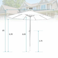 PHIVILLA 9ft Manual-tilted Outdoor Patio Umbrella With Crank Handle -Phi Villa 5 32591115 ad39 4ebc 808c d4efff760e14