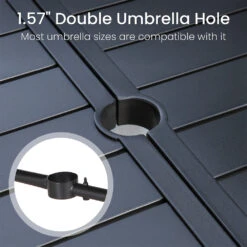 PHI VILLA 7-Pcs Patio Dining Set 6 Stackable Chairs And Enlarged Rectangle Table -Phi Villa 5 5b618a9e 0129 436f abec 6c43dc66431a