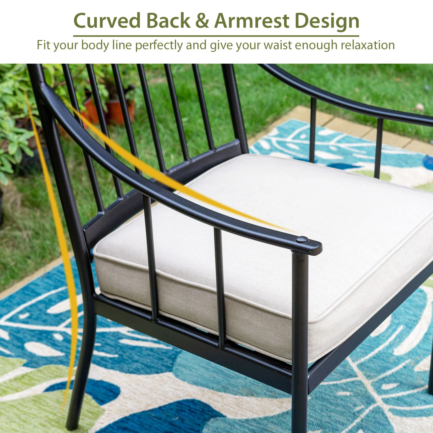 Phi Villa 7 / 9-Piece Outdoor Dining Set With Adjustable Table & Fashionable Dining Arm Chairs 6 Phi Villa 7 / 9-Piece Outdoor Dining Set With Adjustable Table & Fashionable Dining Arm Chairs - Image 4