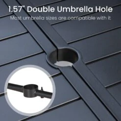 Phi Villa 7-Piece Patio Dining Set With 6 Fixed Stackable Chairs & Enlarged Steel Rectangle Table -Phi Villa 5 774fbabf eb87 4ef7 bd02 7851f4d03d33