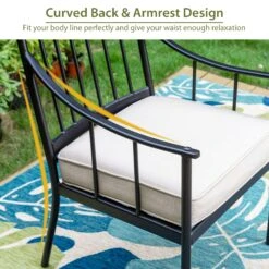 PHI VILLA Steel Fixed Patio Outdoor Dining Chairs Set -Phi Villa 5 77889310 d7f1 403d 866c 67e6a9a8bb9b 1