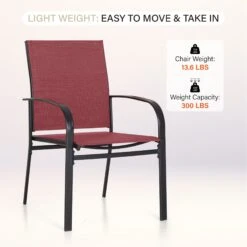 Phi Villa 5-Pcs Patio Dining Set 4 Textilene Fixed Chairs & Table -Phi Villa 5 7a60e425 a411 480e 950f c067bc13a562