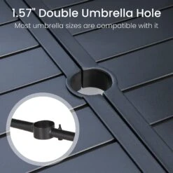 7-Piece Patio Dining Set With Upgraded Textilene Padded Chairs For Deck, Backyard PHI VILLA -Phi Villa 5 c6791b04 ed81 4cc4 a935 3a56bf8fddc7