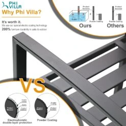 PHI VILLA 7-Piece Outdoor Patio Dining Set 6 Stackable Chairs And Rectangle Table -Phi Villa 6 01 c7829f0a b303 4616 acbe 03dbaf8c498d