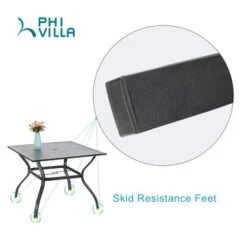 5-Piece Outdoor Dining Set 4 Cushioned Swivel Chairs And Larger Square Table PHI VILLA -Phi Villa 61 zupynknL. SL1200 704x704 c54c5661 7f3e 45f8 bfd1 507307e35b03