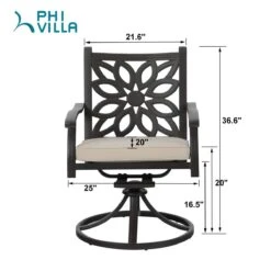 PHI VILLA Cast Aluminum Patio Dining Chairs -Phi Villa 617JQy8Wm6L 6202b15e d8c6 43b1 85fe 598043f21e22