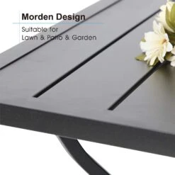 Phi Villa 6 Person Outdoor Metal Dining Table With Umbrella Hole -Phi Villa 61Ax89nsIjL