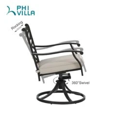 PHI VILLA Cast Aluminum Patio Dining Chairs -Phi Villa 61SBr8PGQ4L 9beb2665 9d89 4fc0 9477 0fe6bd961cca