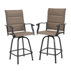 Outdoor Upgraded Padded Textilene All-Weather Swivel Bar Stools With Arms PHI VILLA 38 Outdoor Upgraded Padded Textilene All-Weather Swivel Bar Stools With Arms PHI VILLA -Phi Villa 61WRJaXBuHL. AC SL1001