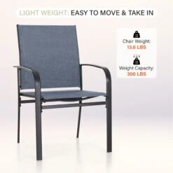 Phi Villa 5-Pcs Patio Dining Set 4 Textilene Fixed Chairs & Table -Phi Villa 6 0d194074 be8b 4acb ae37 4ab96dffdacb