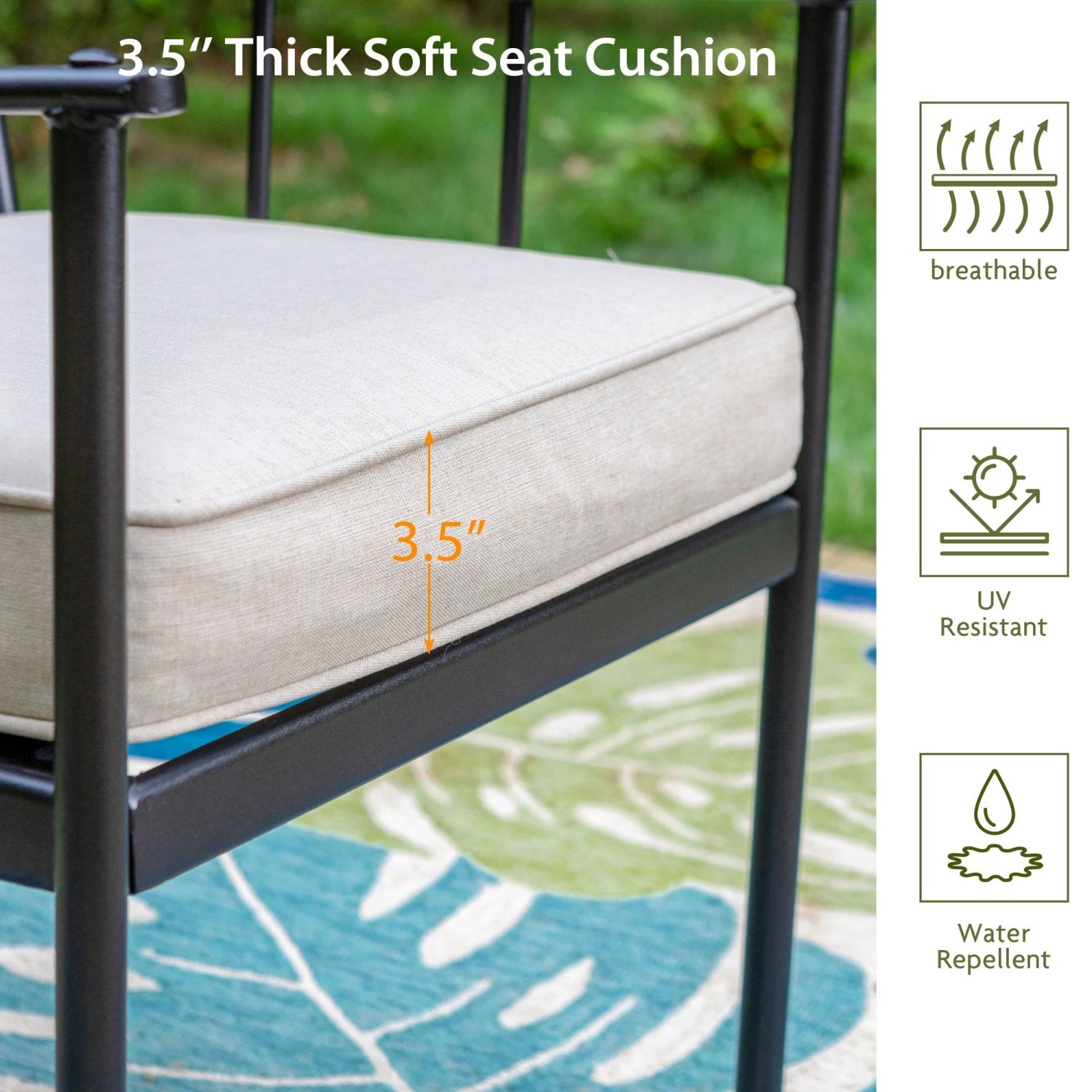 Phi Villa 7 / 9-Piece Outdoor Dining Set With Adjustable Table & Fashionable Dining Arm Chairs 7 Phi Villa 7 / 9-Piece Outdoor Dining Set With Adjustable Table & Fashionable Dining Arm Chairs - Image 5