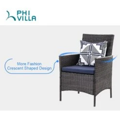 PHI VILLA 7 Piece/ 9 Piece Patio Dining Set With Rattan Cushioned Chairs & Extendable Steel Table -Phi Villa 6 f2925513 1c24 4e69 a06c 286ca2d34c71