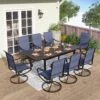 7/9-Piece Patio Dining Set With Extendable Table & Upgraded Padded Swivel Chairs PHI VILLA -Phi Villa 7 9 Piece Patio Dining Set with Extendable Table Upgraded Padded Swivel Chairs PHI VILLA 305 115 BL