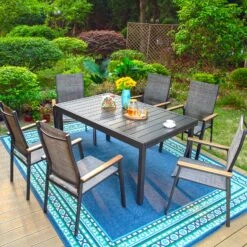 PHI VILLA 7-Piece/9-Piece Outdoor Dining Set With Textilene Dining Chairs & Adjustable Table -Phi Villa 7 Piece Outdoor Dining Set with Adjustable Table and Textilene Dining Chairs d0dd533d 9100 4eab b5f0 23b3dbaff1e9