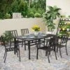 PHI VILLA 7-Piece Outdoor Patio Dining Set 6 Stackable Chairs And Rectangle Table -Phi Villa 7 Piece Outdoor Patio Dining Set 6 Stackable Chairs and Rectangle Table 79282827 d269 4162 8860 650fbef5d180