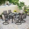 7-Piece Patio Dining Set With Enlarged Table & Textilene Swivel Chairs For Garden,Deck Phi Villa -Phi Villa 7 Piece Patio Dining Set With Rectangle Table and 6 Textilene Swivel Chairs f1a604f1 05a4 408a be3a 775135b60566