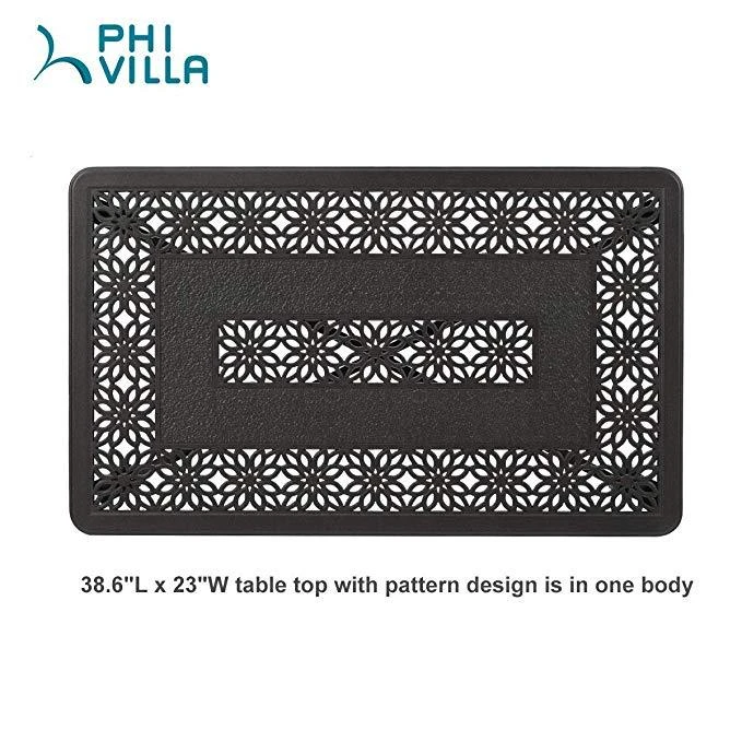 PHI VILLA Cast Aluminum Outdoor Patio Retro Tea Table 8 PHI VILLA Cast Aluminum Outdoor Patio Retro Tea Table - Image 6