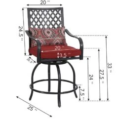 Outdoor Bohemian Swivel Bar Stools Set For Garden, Bar-PHI VILLA -Phi Villa 719nt5DBO L. AC SL1200 fded6b23 d593 4303 a86b e9ee5a487fa5