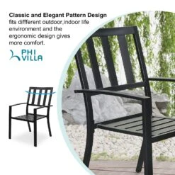 PHI VILLA 7-Piece Patio Dining Set 6 Stackable Chairs And Rectangle Table -Phi Villa 71LlTVQxJkL. SL1500 aa224f95 88b4 496f 87f2 4a2a0d8d038a