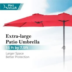 PHI VILLA 15ft 11-Color Double-Sided Patio Extra Large Twin Umbrella -Phi Villa 71lsCYhWYnL