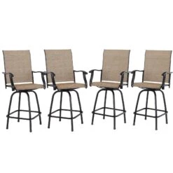 Outdoor Textilene All-Weather Swivel Bar Stools With Arms PHI VILLA -Phi Villa 71r7I3Xc0lL 2 872dce13 8faf 4441 a14f 3d340b3c81ce