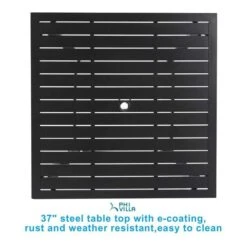 5-Piece Outdoor Dining Set 4 Cushioned Swivel Chairs And Larger Square Table PHI VILLA -Phi Villa 71r8HiYRRrL. SL1500 704x704 63a769ab 3fe4 47d4 9cec de56686f17f7