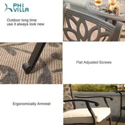 PHI VILLA Cast Aluminum Patio Dining Chairs -Phi Villa 71rDDryGjPL. SX679 a73db846 fa23 4291 b8e7 19efb189e155