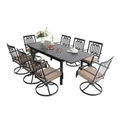 PHI VILLA 7-piece/ 9-piece Outdoor Patio Dining Sets Adjustable Patio Table And Cushioned Swivel Chairs 31 PHI VILLA 7-piece/ 9-piece Outdoor Patio Dining Sets Adjustable Patio Table And Cushioned Swivel Chairs -Phi Villa 7 83657379 64b7 4a33 a5e6 372ece73105a