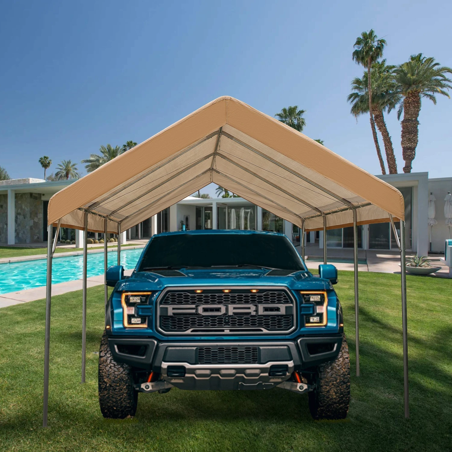 PHI VILLA 10x20 Ft Heavy Duty Carport Car Canopy Instant Garage Party Tent 12 PHI VILLA 10x20 Ft Heavy Duty Carport Car Canopy Instant Garage Party Tent - Image 10