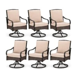 Outdoor Rattan Swivel Dining Chairs For Graden, Balcony PHI VILLA 39 Outdoor Rattan Swivel Dining Chairs For Graden, Balcony PHI VILLA -Phi Villa 812ivVD6z L. AC SL1500