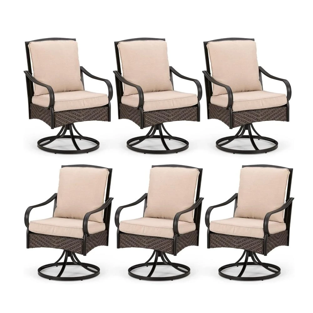 Outdoor Rattan Swivel Dining Chairs For Graden, Balcony PHI VILLA 20 Outdoor Rattan Swivel Dining Chairs For Graden, Balcony PHI VILLA - Image 18