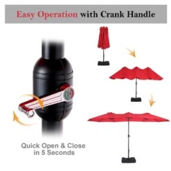 PHI VILLA 15ft 11-Color Double-Sided Patio Extra Large Twin Umbrella -Phi Villa 819U5D0pdzL