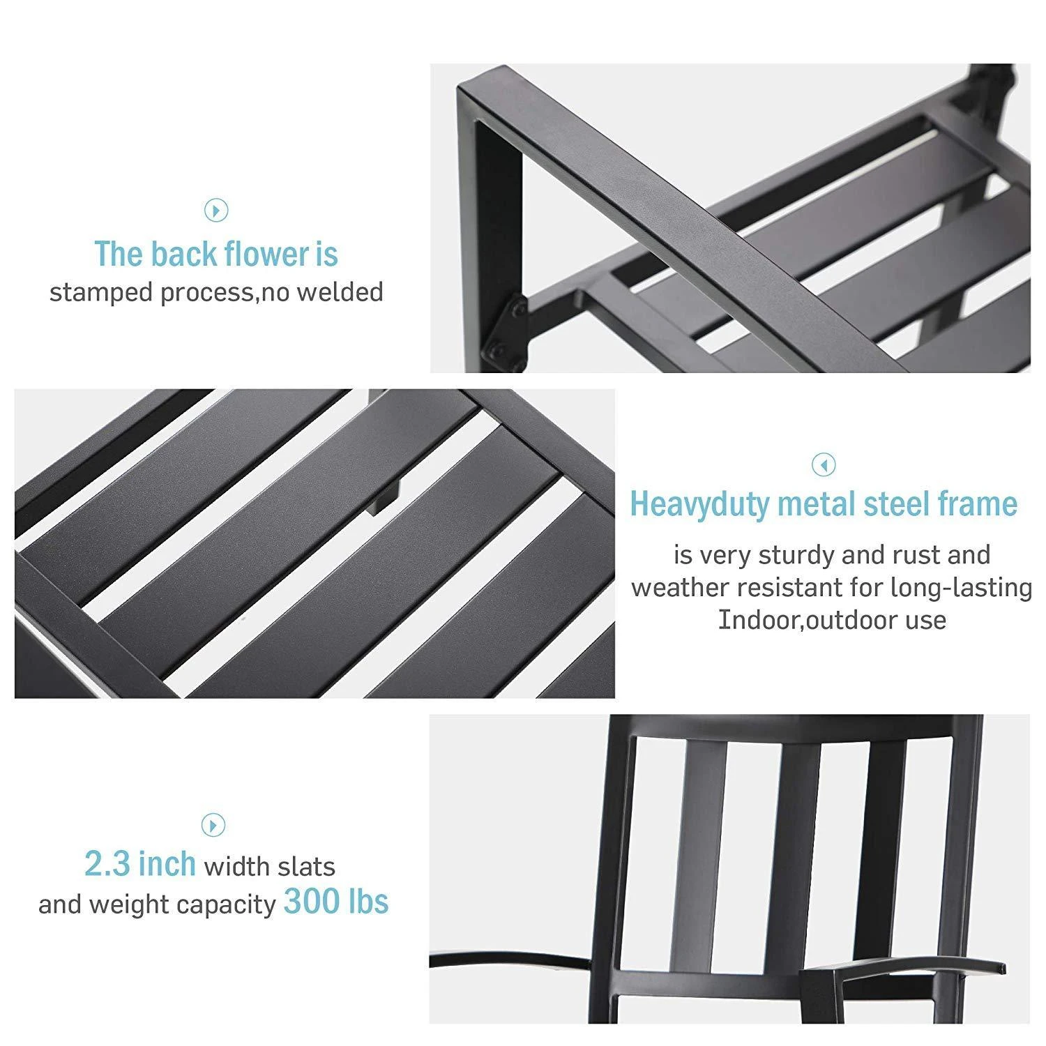 7-Piece Patio Dining Set With Stackable Chairs For Balcony, Porch PHI VILLA 8 7-Piece Patio Dining Set With Stackable Chairs For Balcony, Porch PHI VILLA - Image 6