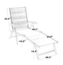 PHI VILLA 2-Piece Patio Adjustable Metal Folding Lounge Chair -Phi Villa 81eVUdiIzHL