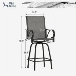PHI VILLA Textilene Swivel Bar Stools With Curved Arms -Phi Villa 8 2a1f0fdb 5f8e 4130 beb3 3b5ca3cec692