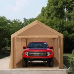 PHI VILLA 10x20 Ft Heavy Duty Carport Canopy Instant Garage With Removable Sidewalls And Doors