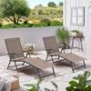 PHI VILLA 2-Piece Patio Adjustable Metal Folding Lounge Chair -Phi Villa Adjustable Patio Folding Metal Lounge Chair 1
