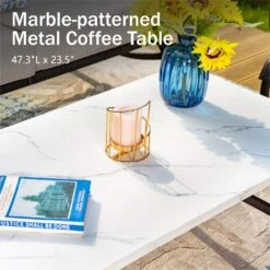 Phi Villa 7-Seater Patio Steel Conversation Sofa Set With Coffee Table & Ottomans -Phi Villa C 06 3ee23290 1c01 4934 ac75 06abbec449d9