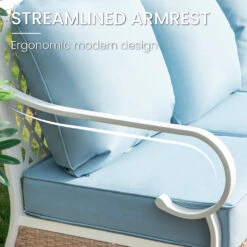 Phi Villa 4-Seater Outdoor Rattan & Steel Fresh Color Sofa Set With Coffee Table -Phi Villa CP002 2024.2.2 1