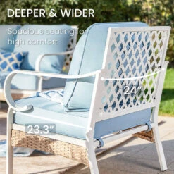 Phi Villa 7-Seater Patio Steel & Rattan Fresh Color Sofa With Coffee Table -Phi Villa CP002 2024.2.2 5 beaad07f 0cc8 4ec1 be9d 2432498f54f7