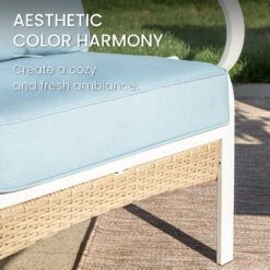 Phi Villa 4-Seater Outdoor Rattan & Steel Fresh Color Sofa Set With Coffee Table -Phi Villa CP002 2024.2.2 8