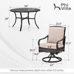 7-Pcs Luxurious Cushioned Swivel Chairs Set With Round Table For Deck-Phi Villa 17 7-Pcs Luxurious Cushioned Swivel Chairs Set With Round Table For Deck-Phi Villa -Phi Villa CR001 2024.10.28 409