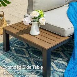 Phi Villa 6-Seater Modular Sofa Set With Integrated Side Table & Rectangle Metal Gas Fire Pit Table 25 Phi Villa 6-Seater Modular Sofa Set With Integrated Side Table & Rectangle Metal Gas Fire Pit Table -Phi Villa CS5 05 GS007 1