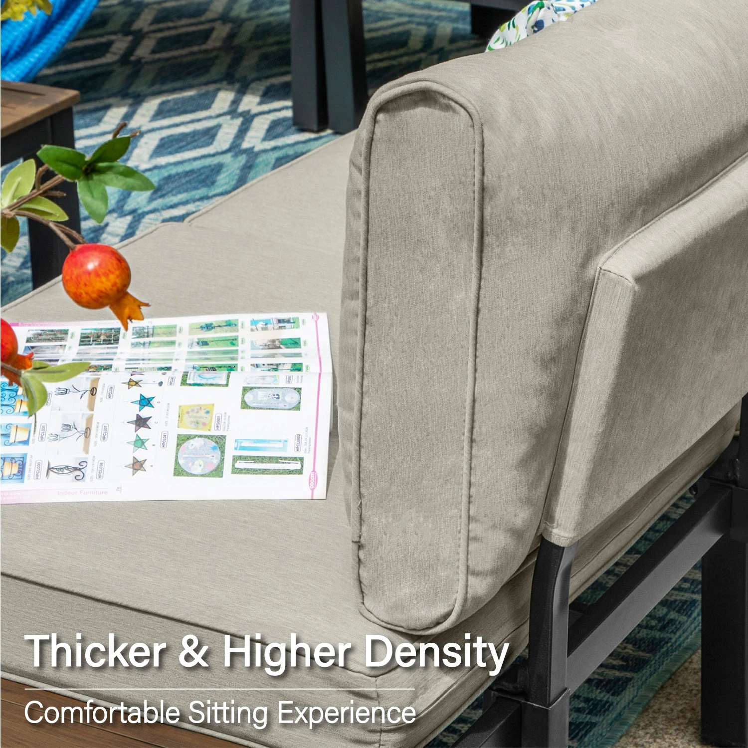 Phi Villa 6-Seater Modular Sofa Set With Integrated Side Table & Rectangle Metal Gas Fire Pit Table 13 Phi Villa 6-Seater Modular Sofa Set With Integrated Side Table & Rectangle Metal Gas Fire Pit Table - Image 11