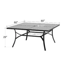 9-Piece Patio Dining Set With 60" Square Table And Textilene Swivel Chairs- Phi Villa -Phi Villa Capacious 9 Piece Patio Dining Set for Backyard Family Reunion PHI VILLA 1 268543fb 5898 4c3f 9320 ea9847534fa0