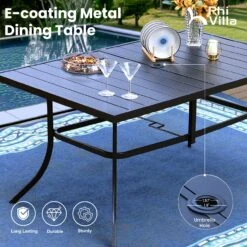 7-Piece Stackable Patio Dining Set For Balcony, Deck PHI VILLA -Phi Villa E02GF060 4N 2x 100 92c6c46f 91fb 410c bfc6 bedacc242d97