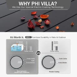 PHI VILLA 7-Piece Patio Outdoor Dining Set With Steel Rectangle Table & 6 Textilene Reclining Folding Chairs -Phi Villa E02GF060 4N 1 48b169fb 9013 4f0b b2cd d00018a17c18