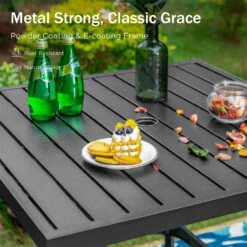 PHI VILLA 3-Piece Patio Bar Set With 2 Swivel Rattan Bar Stools & 1 Square Table -Phi Villa E02GF081 5