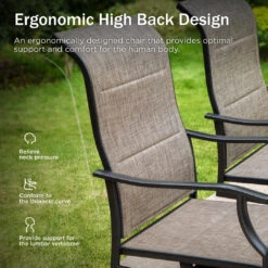 Patio Upgraded Padded High Back Dining Chairs For Porch, Deck, Backyard PHI VILLA -Phi Villa E02GF116 SP 1 cfea57d7 6b51 471b 901f 56151df5f4b1